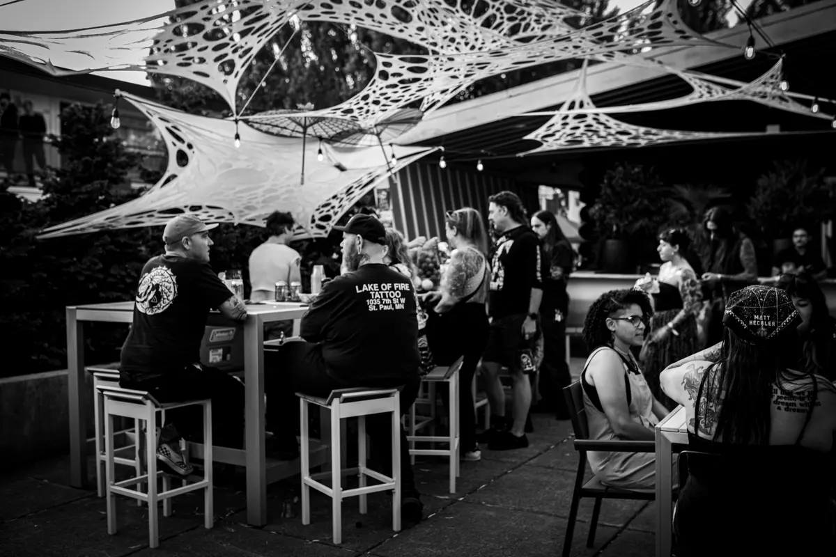 Attendees at VOID Tattoo Fest.